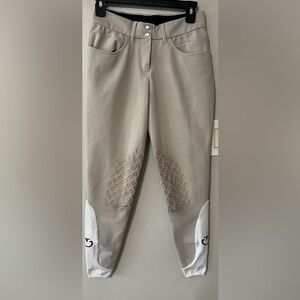 Cavalleria Toscana Riding Pants Sz 10 Beige Knee Grip Equestrian